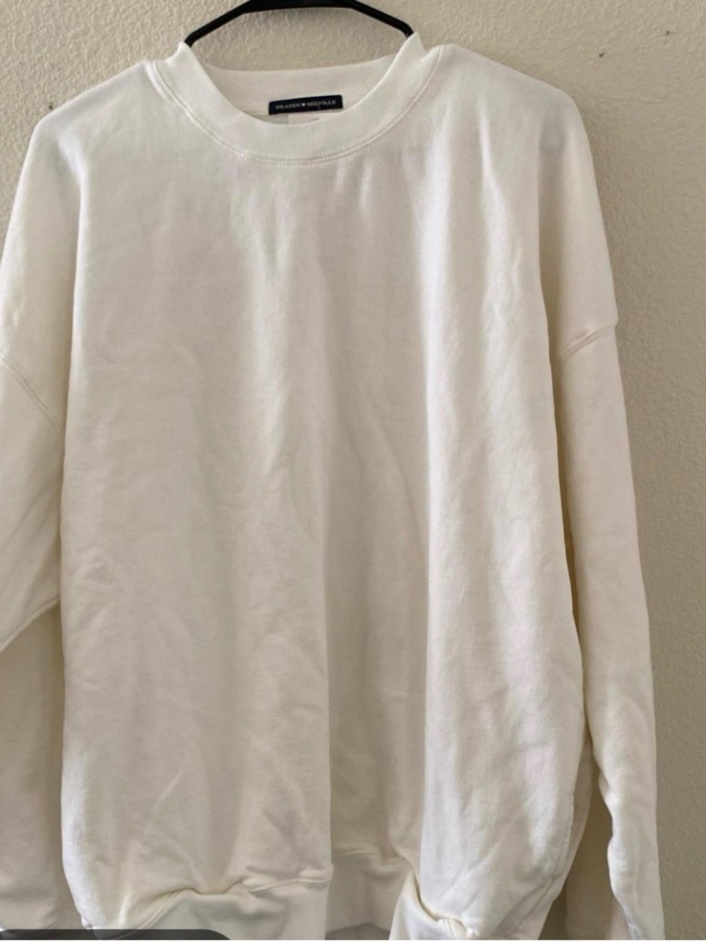 Brandy Melville Men's Cream Crewneck Pullover